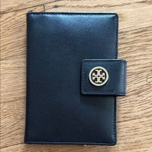 Tory Burch Black Wallet with Gold Logo